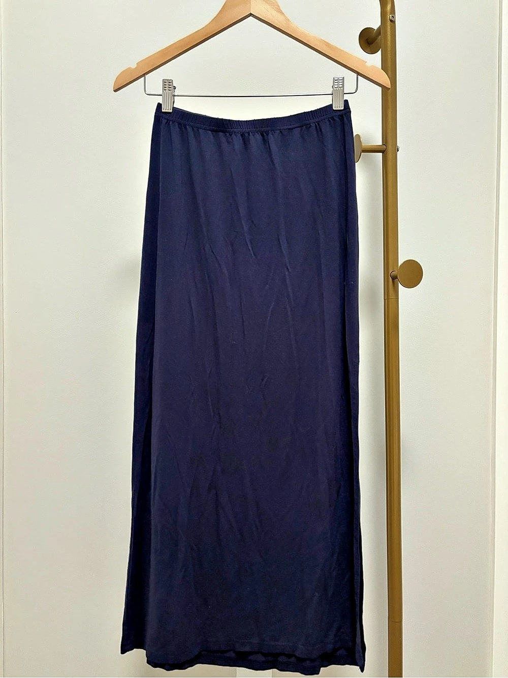 Brandy Melville Maxi Slit Skirt in Navy Blue